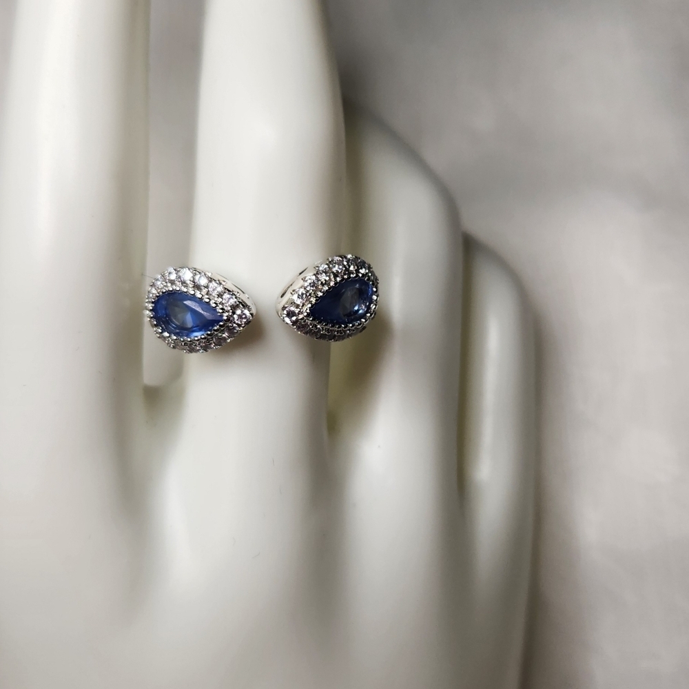 Sz.9 S925 Sapphire Peacock Ring - Picture 2 of 2